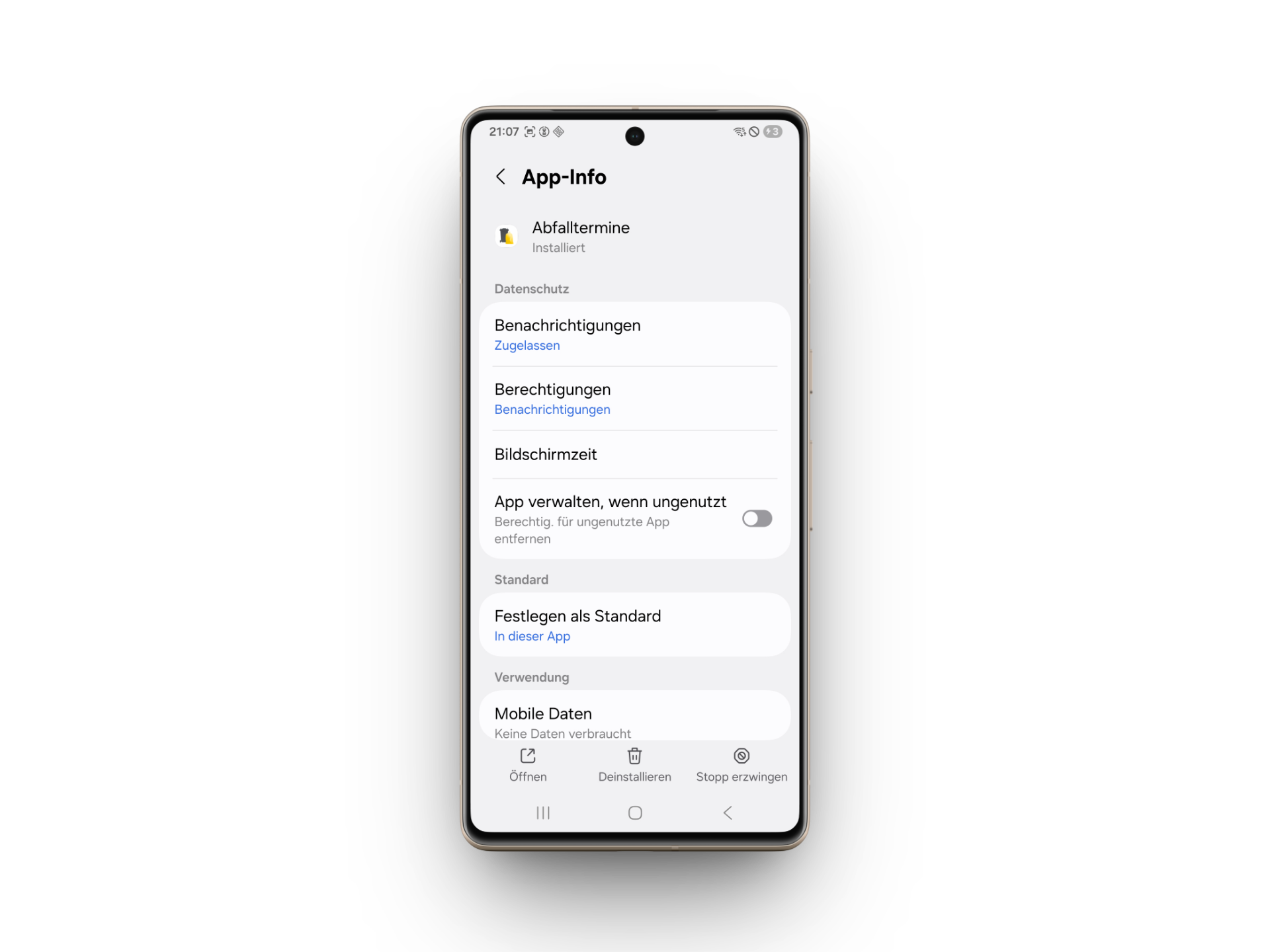 Samsung Einstellungen Screenshot 1